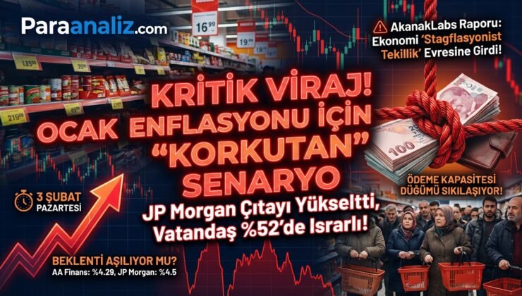 KRİTİK VİRAJ | Ocak Enflasyonunda “Korkutan” Senaryo: JP Morgan Çıtayı Yükseltti, Vatandaş %52’de Israrcı!