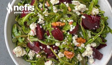 Rokalı, Fırınlanmış Pancarlı, Cevizli Ve Feta Peynirli Salata