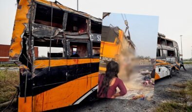 Otobüsün içinden ceset fırladı: Korkunç görüntü Hindistan'dan!