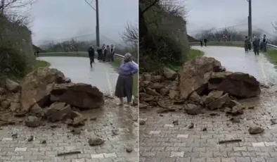 Mahalle yolu heyelan nedeniyle ulaşıma kapandı!