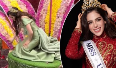 Kainat Güzeli herkesin gözleri önünde yere yığılıp kaldı