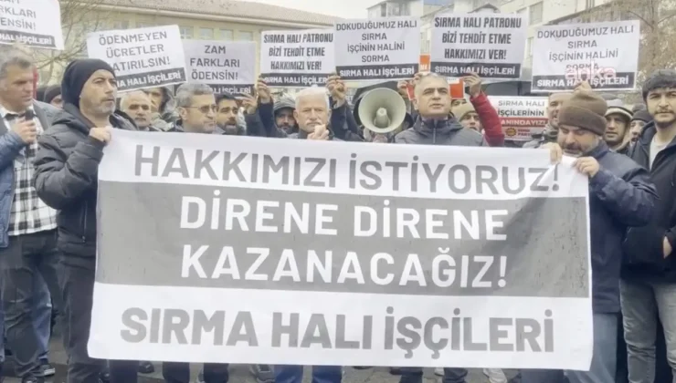Gaziantep’te halı işçilerinden protesto: 'Zam farkları ve maaşlarımız ödenmeli'