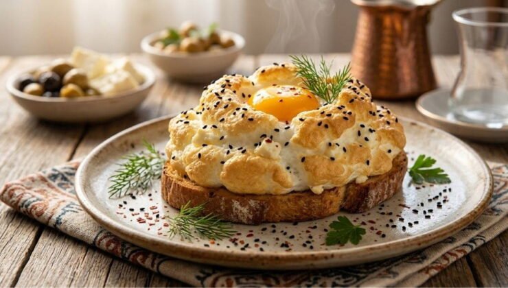 Sıfır yağ, bol protein: Tavada çörek otlu ve lor peynirli bulut yumurta tarifi