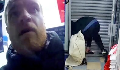 Soymaya girdiği dükkandan çıkmak için polise yalvardı!