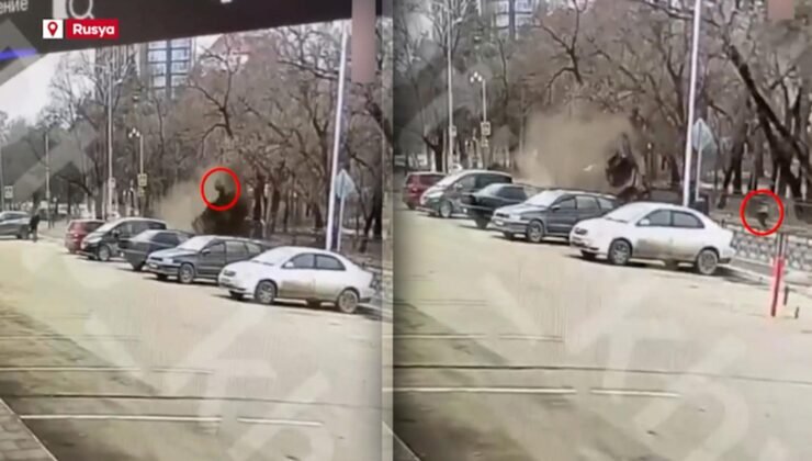 Araçtan fırlayan sürücü metrelerce havaya uçup yere çakıldı