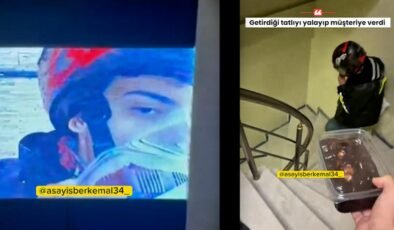 Sosyal medya bu olayı konuşuyor: Kurye siparişi yaladı!