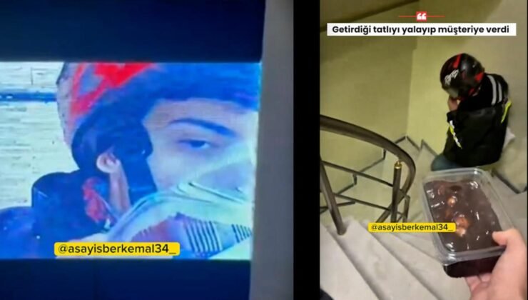 Sosyal medya bu olayı konuşuyor: Kurye siparişi yaladı!