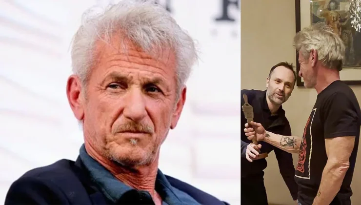 Oscar töreni yerine Kiev’e gitti: Sean Penn’e füze parçalarından yapılan özel ödül