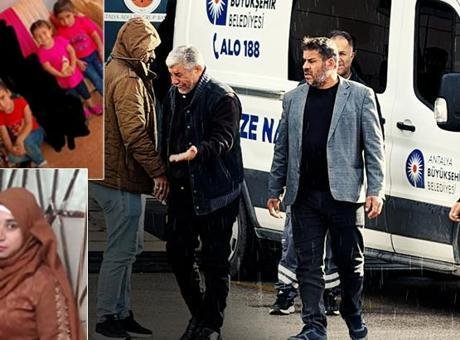 Acılı baba kızı ve 5 torununun cenazelerini gözyaşlarıyla teslim aldı