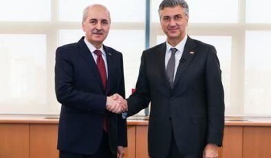 TBMM Başkanı Kurtulmuş, Hırvatistan Başbakanı Plenkovic ile bir araya geldi