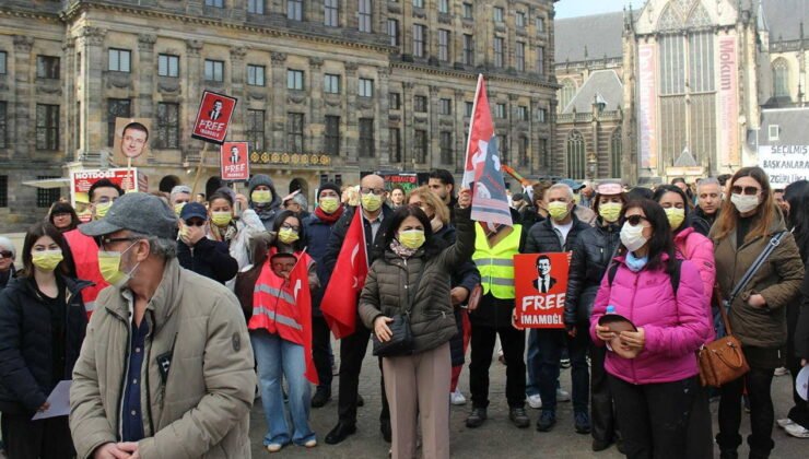 İmamoğlu'nun tutukluluğunun 1. yılı Amsterdam'da protesto edildi