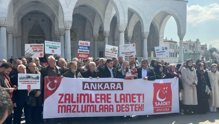 Saadet Partisi'nden Ankara'da ABD ve İsrail'e protesto