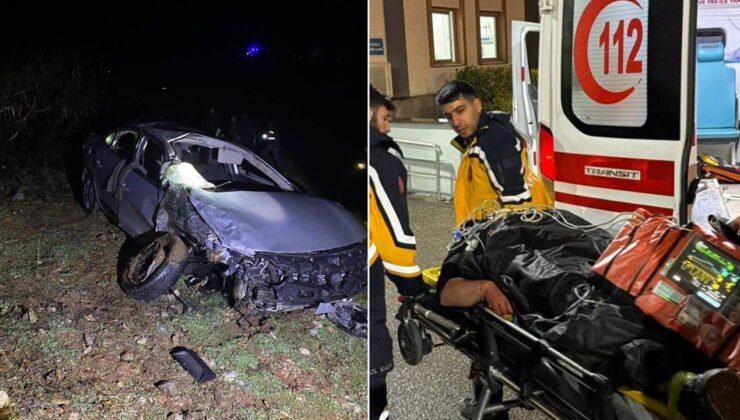 Otomobil uçuruma yuvarlandı: 1 ölü, 4 yaralı