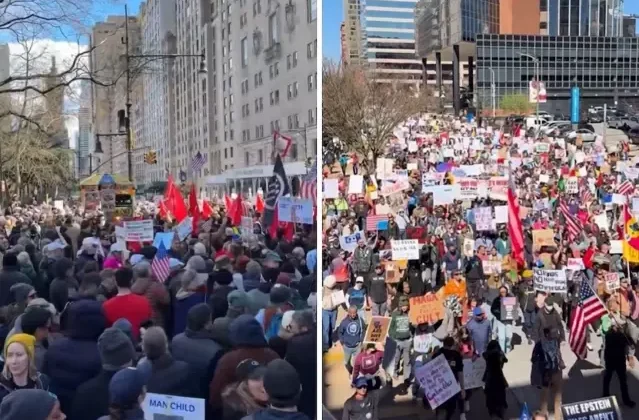 ABD'de milyonlarca kişi "Krallara hayır" protestoları için sokakta