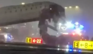 Pistte feci kaza! Yolcu uçağı itfaiye aracıyla çarpıştı