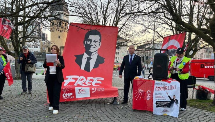 Frankfurt'ta İmamoğlu'na destek açıklaması: 'Sivil darbenin üzerinden tam bir yıl geçti'