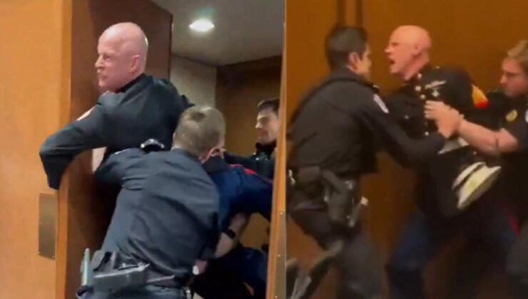 Polis, Trump’ı protesto eden eski askerin kolunu kırdı