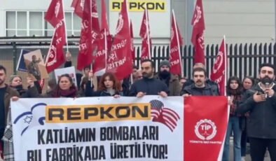 TİP üyelerinden 'Repkon' eylemi: 'Katliamın bombaları bu fabrikada üretiliyor'