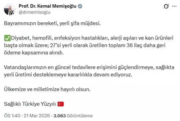 36 ilaç geri ödeme kapsamına alındı