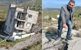 Dağ mahalleyi yutuyor! 14 ev yıkıldı, yolun güzergahı değişti