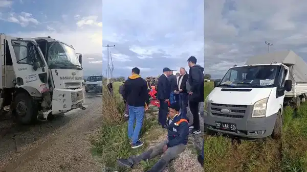 Manavgat'ta belediye araçları çarpıştı: Yaralılar var!
