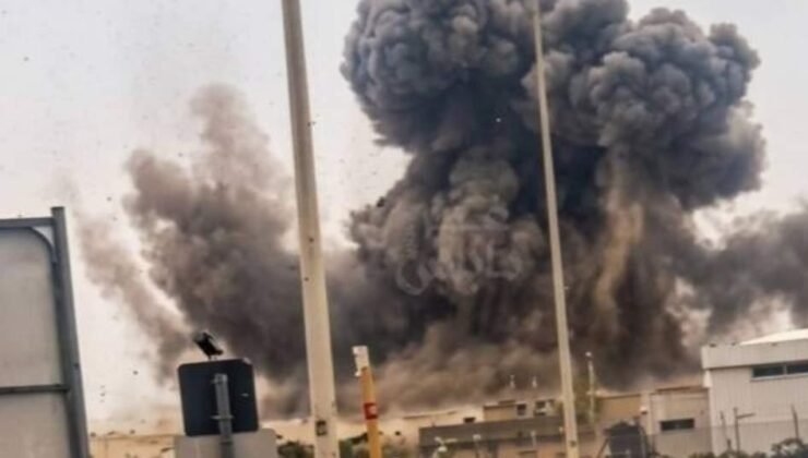 İran füzeleri İsrail'de sanayi bölgesini vurdu! Saldırı anları görüntülendi