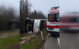 İstanbul’da yolcu otobüsü devrildi: Yaralılar var