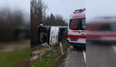 İstanbul’da yolcu otobüsü devrildi: Yaralılar var