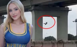 İşte fenomen Kübra Karaaslan'ın köprüden atlayarak intihar ettiği anlar