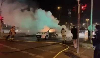 Seyir halindeyken alev alev yandı