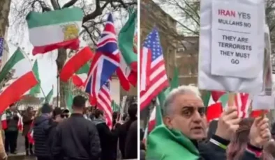 Londra'da yüzlerce kişiden İran protestosu
