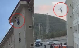Yurdun camına çıktı, kendini bir anda boşluğa bıraktı