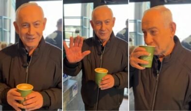 'Öldü' iddiaları sonrası Netanyahu'dan video: Kahve aldı, parmaklarını gösterdi