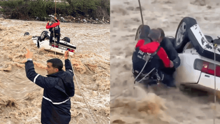 Sel sularında can pazarı: Biri kurtarıldı, diğeri öldü!