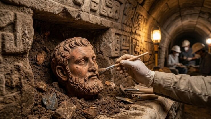 Tarih yeniden yazılıyor: Aztek piramidinden 2.000 yıllık Roma heykeli çıktı