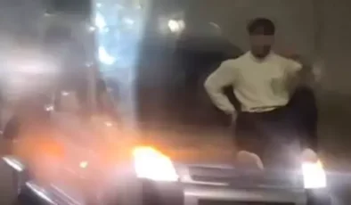 Tünelde müzik açıp araçtan inerek dans eden sürücüye dev ceza