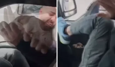 Kamyonetin yanına geldi, sürücüye camdan dehşeti yaşattı