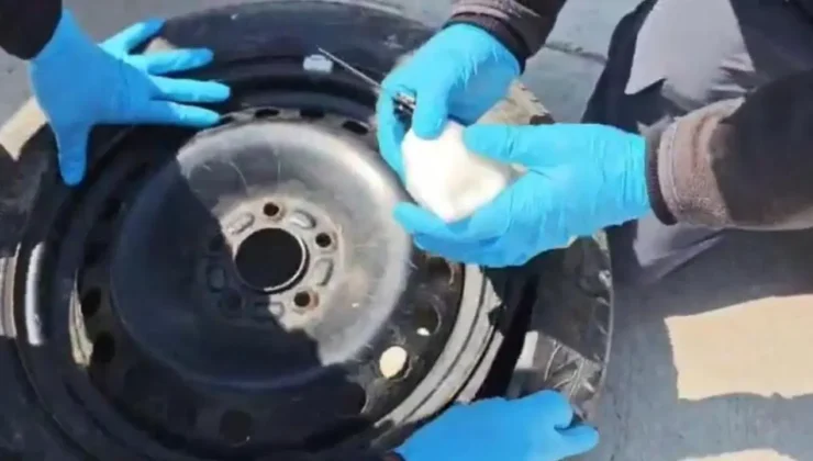 Yedek lastikten uyuşturucu çıktı