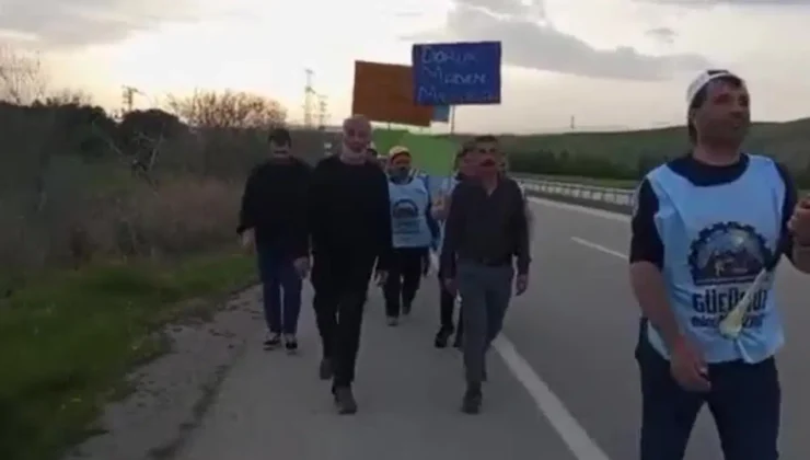 Tahliye edilen Başaran Aksu, madencilerle Ankara yolunda