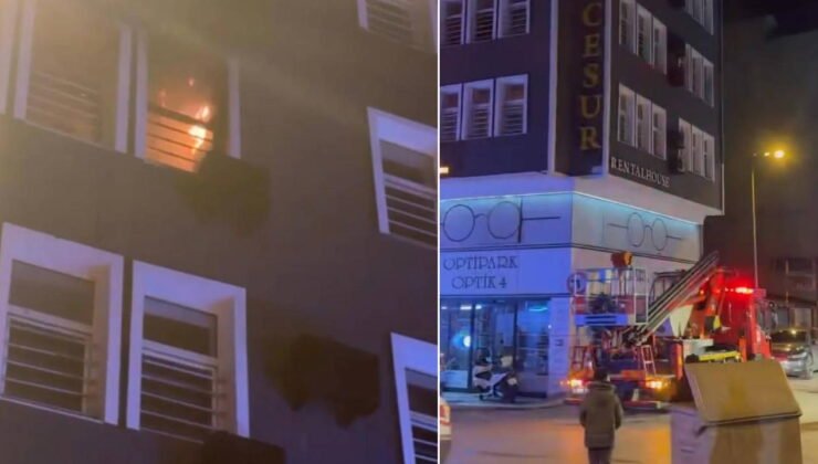Otel odasındaki yangın itfaiye ve 112’yi alarma geçirdi