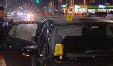 Bursa'da bir araca seyir halinde yorgun mermi isabet etti