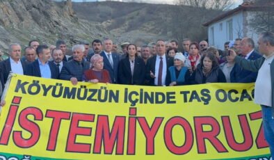 CHP'den, Çorum'da taş ocağına karşı mücadele eden köylülere destek