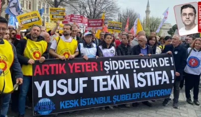 Okul saldırıları sonrası İstanbul'da eğitimciler sokağa indi: 'Patronların, tarikatların bakanı Yusuf Tekin istifa!'
