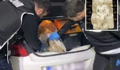 Edirne'de yurt dışına kaçırılmak istenen 2 bin yıllık heykel ele geçirildi