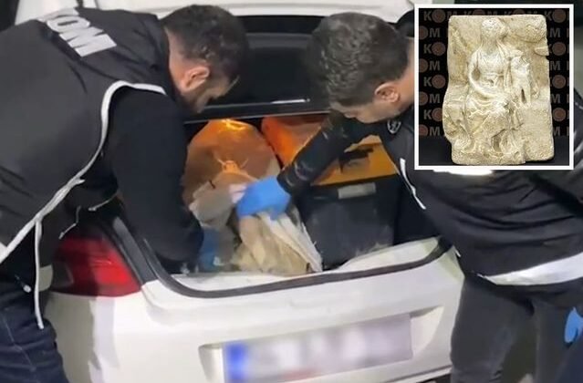 Edirne'de yurt dışına kaçırılmak istenen 2 bin yıllık heykel ele geçirildi