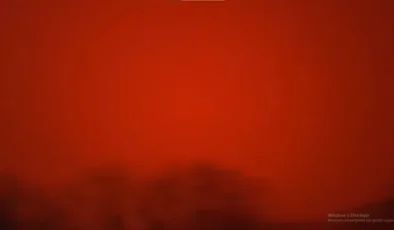 Afrika'dan gelen çöl tozu sonucu Girit Adası'nda gökyüzü kırmızıya büründü