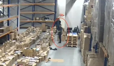 Görüntüler İstanbul Havalimanı'ndan! Vurgunu yapıp bir de şampanya patlatmışlar