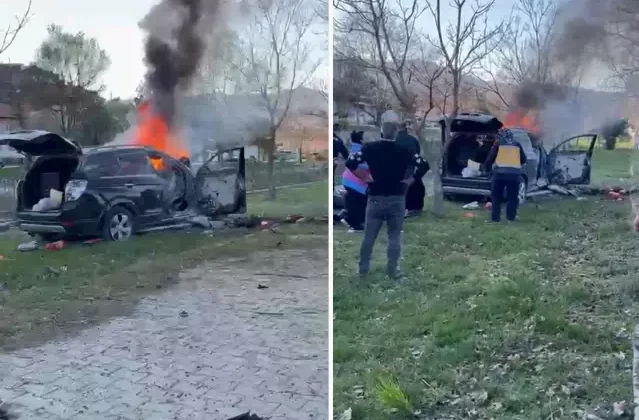 Tokat'ta ağaca çarpan cip yandı: 1 ölü, 2 yaralı