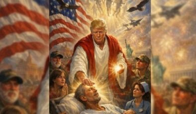 Trump kendisinin Hazreti İsa gibi tasvir edildiği görüntüyü sildi