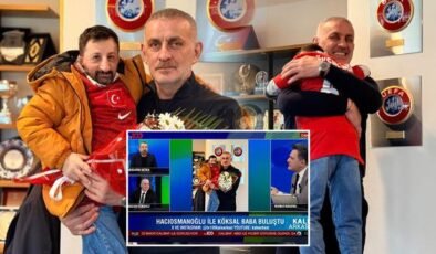 TFF Başkanı Köksal Baba'yı kucağına aldı! Spor programında kahkahalar havada uçtu
